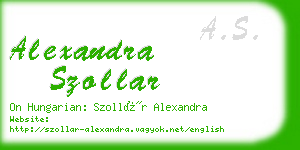 alexandra szollar business card